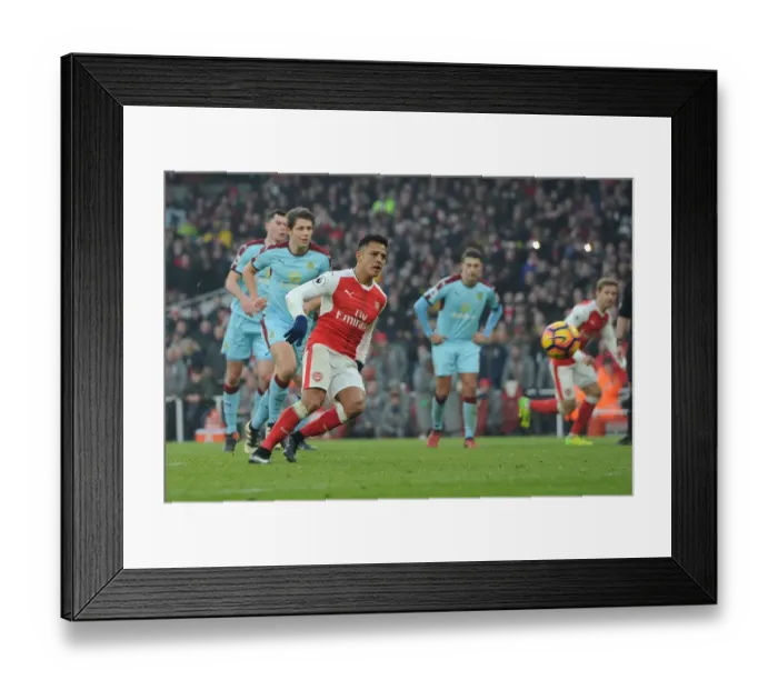 Framed Print : Alexis Sanchez's Penalty: Arsenal's Dramatic Win Against Burnley in Premier League 2016-17
