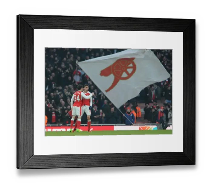 Framed Print : Arsenal Celebrate Victory Over Burnley in Premier League Match, 2016-17