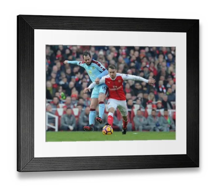 Framed Print : Arsenal vs Burnley: Ramsey vs Defour Battle in the Premier League