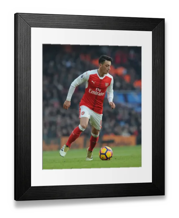 Framed Print : Mesut Ozil in Action: Arsenal vs. Burnley, Premier League 2016-17
