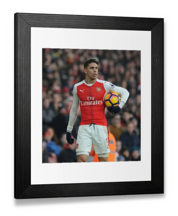 Framed Print : Arsenal's Gabriel in Action against Burnley, Premier League 2016-17 Framed Print : Arsenal's Gabriel in Action against Burnley, Premier League 2016-17
