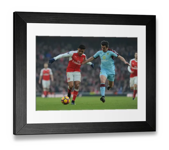 Framed Print : Arsenal vs Burnley: Alexis Sanchez Faces Off Against Joey Barton in Premier League Clash Framed Print : Arsenal vs Burnley: Alexis Sanchez Faces Off Against Joey Barton in Premier League Clash