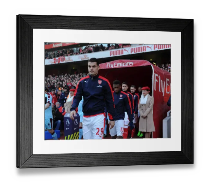 Framed Print : Granit Xhaka (Arsenal) before the match. Arsenal 2: 1 Burnley Framed Print : Granit Xhaka (Arsenal) before the match. Arsenal 2: 1 Burnley