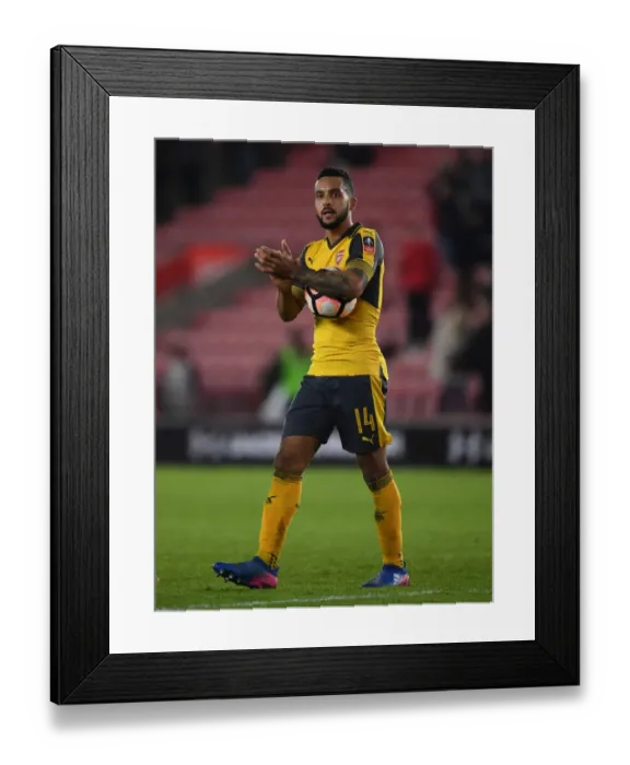 Framed Print : Theo Walcott with the FA Cup Winning Matchball: Southampton vs. Arsenal, FA Cup Fourth Round 2016-17
