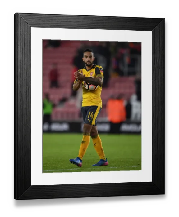 Framed Print : Theo Walcott and the FA Cup Matchball: Arsenal's Triumph over Southampton in FA Cup Fourth Round Framed Print : Theo Walcott and the FA Cup Matchball: Arsenal's Triumph over Southampton in FA Cup Fourth Round