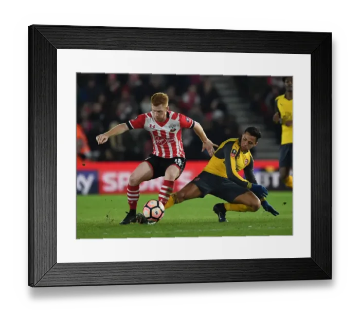 Framed Print : Arsenal vs Southampton: FA Cup Clash - Alexis Sanchez Faces Off Against Harrison Reed Framed Print : Arsenal vs Southampton: FA Cup Clash - Alexis Sanchez Faces Off Against Harrison Reed