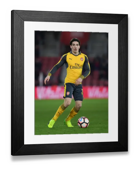 Framed Print : Arsenal's Hector Bellerin in Action against Southampton in FA Cup Fourth Round