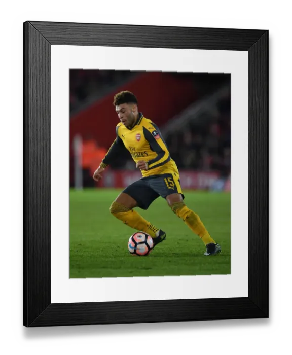Framed Print : Arsenal's Oxlade-Chamberlain Shines in FA Cup Clash against Southampton Framed Print : Arsenal's Oxlade-Chamberlain Shines in FA Cup Clash against Southampton