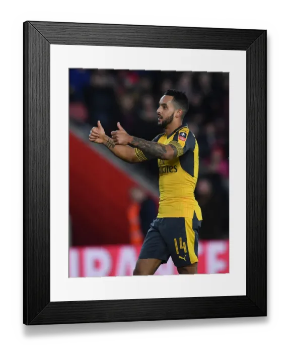 Framed Print : Theo Walcott's Hat-Trick: Arsenal Advance in FA Cup against Southampton