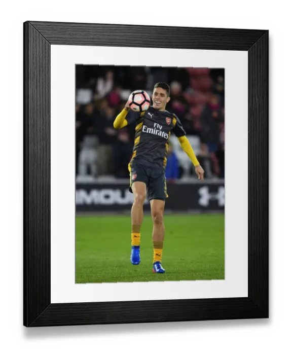 Framed Print : Arsenal's Gabriel Braces for FA Cup Clash Against Southampton Framed Print : Arsenal's Gabriel Braces for FA Cup Clash Against Southampton