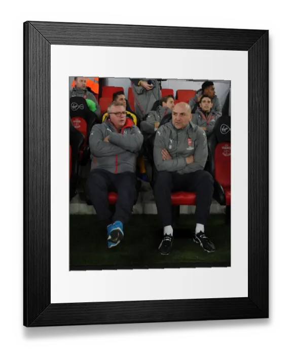 Framed Print : Arsenal Assistants Prepare for FA Cup Clash against Southampton