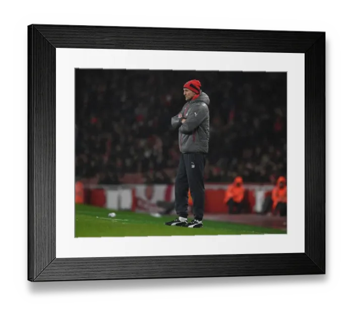 Framed Print : Arsenal vs. Watford: Steve Bould Leads the Assault at Emirates Stadium
