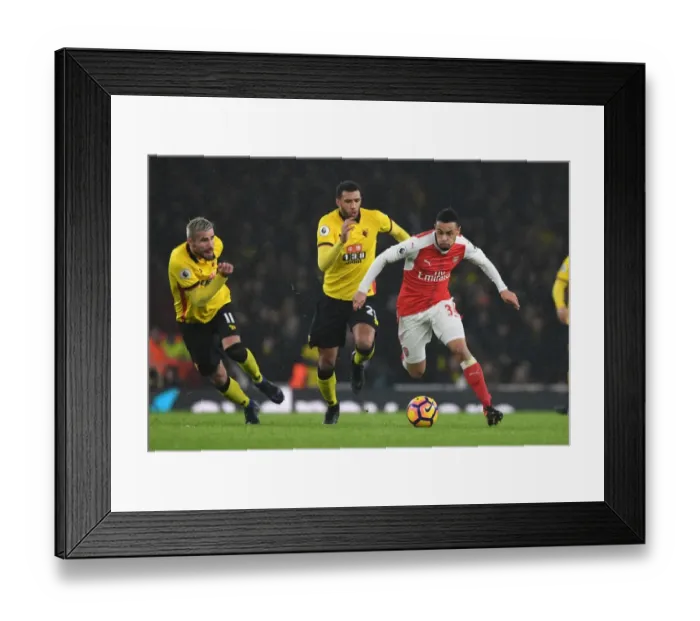 Framed Print : Coquelin's Midfield Mastery: Outmaneuvering Capoue and Behrami (Arsenal vs. Watford, 2017)