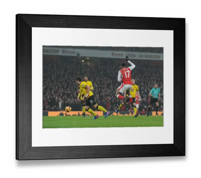 Framed Print : Alex Iwobi Scores the Decisive Goal: Arsenal vs. Watford, Premier League 2016-17