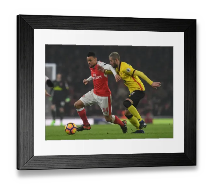 Framed Print : Arsenal vs. Watford: Francis Coquelin Clashes with Valon Behrami in Premier League Showdown Framed Print : Arsenal vs. Watford: Francis Coquelin Clashes with Valon Behrami in Premier League Showdown