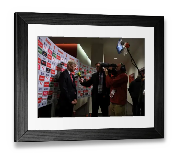 Framed Print : Arsene Wenger - Arsenal Manager Pre-Match Interview vs. Watford (Premier League, 2016-17)