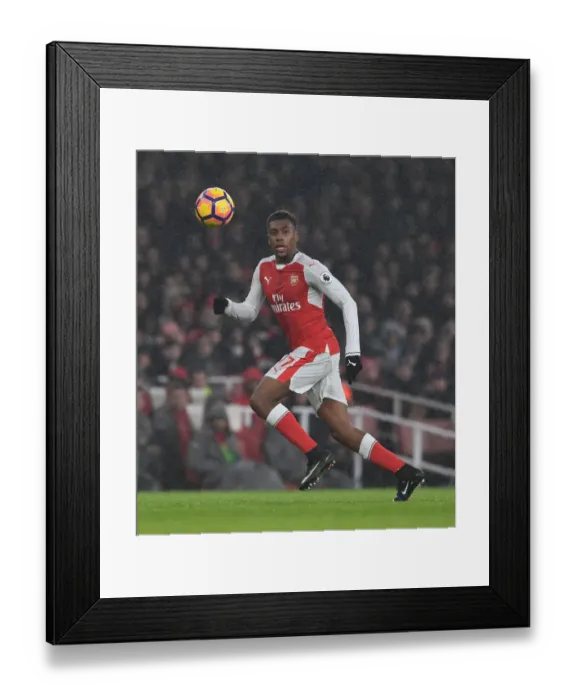 Framed Print : Arsenal vs. Watford: Alex Iwobi in Action at the Emirates Stadium, Premier League 2016-17