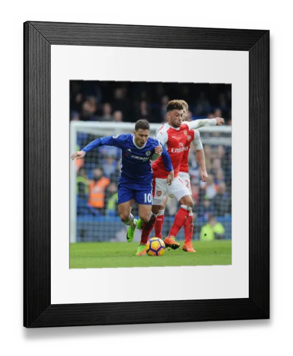 Framed Print : Clash of Titans: Oxlade-Chamberlain vs. Hazard - Chelsea vs. Arsenal, Premier League 2016-17