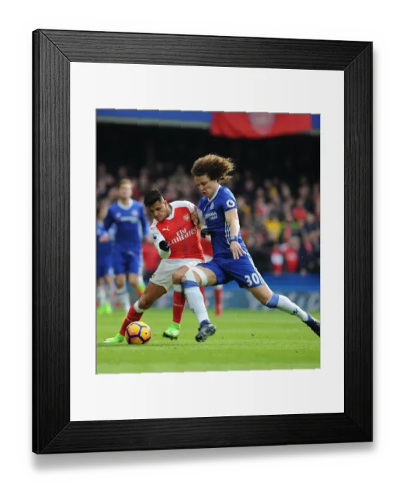 Framed Print : Clash at Stamford Bridge: Sanchez vs. Luiz - Premier League Showdown between Chelsea and Arsenal Framed Print : Clash at Stamford Bridge: Sanchez vs. Luiz - Premier League Showdown between Chelsea and Arsenal