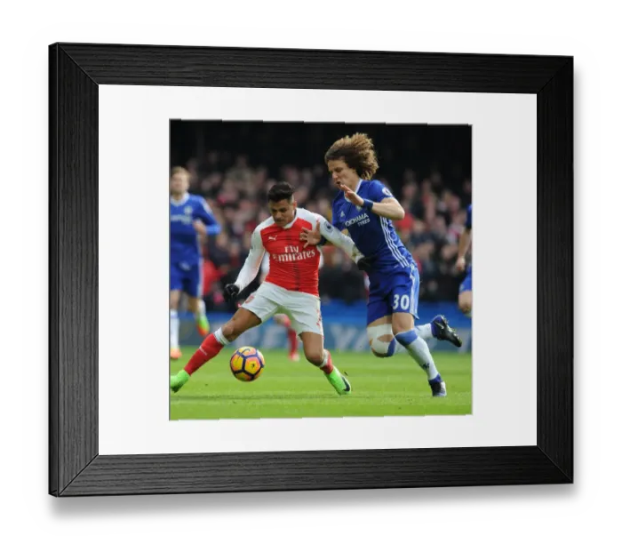 Framed Print : Sanchez vs. Luiz: A Premier League Showdown at Stamford Bridge