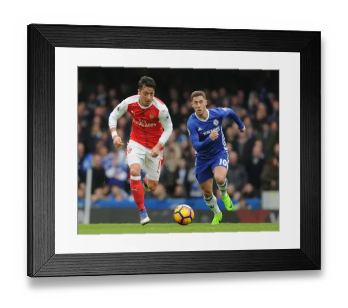 Framed Print : Mesut Ozil Outmaneuvers Eden Hazard: Chelsea vs. Arsenal, Premier League 2016-17 Framed Print : Mesut Ozil Outmaneuvers Eden Hazard: Chelsea vs. Arsenal, Premier League 2016-17