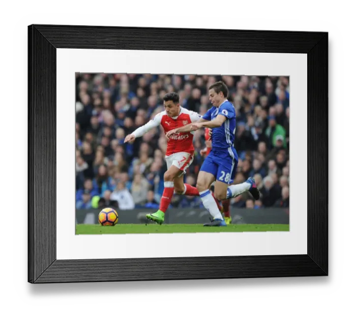 Framed Print : Alexis Sanchez vs Cesar Azpilicueta: Battle at Stamford Bridge - Premier League 2016-17
