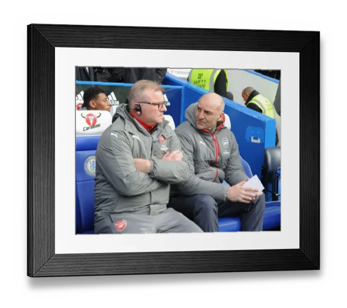 Framed Print : Arsenal Assistants Bould and Banfield Before Chelsea Clash - Premier League 2016-17