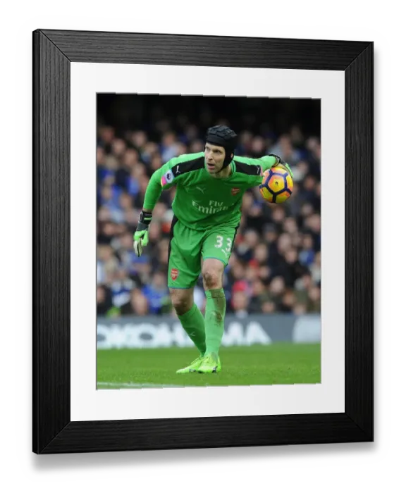 Framed Print : Petr Cech: Unyielding Focus in the Chelsea vs. Arsenal Rivalry (2016-17)