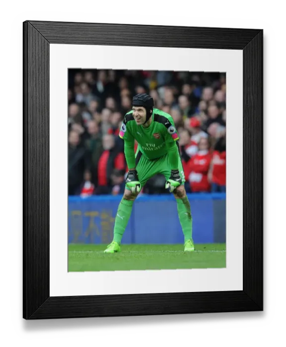 Framed Print : Petr Cech's Unwavering Focus: A Battle of London Rivals (2016-17)