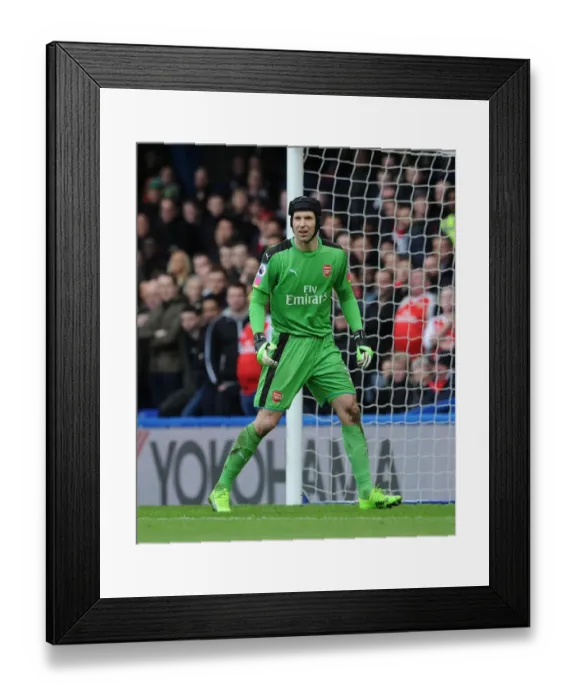 Framed Print : Petr Cech Focused: Chelsea vs Arsenal, Premier League 2016-17