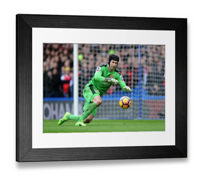Framed Print : Petr Cech's Unwavering Focus: A Legendary Goalkeeper in the Chelsea vs Arsenal Rivalry (2016-17)