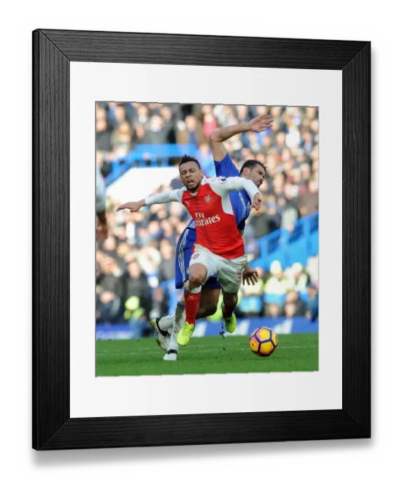 Framed Print : Coquelin vs Costa: A Premier League Showdown at Stamford Bridge (2016-17) Framed Print : Coquelin vs Costa: A Premier League Showdown at Stamford Bridge (2016-17)