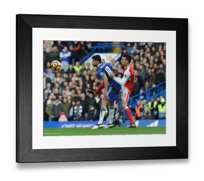 Framed Print : Clash of Titans: Koscielny vs Costa - Chelsea vs Arsenal, Premier League 2016-17