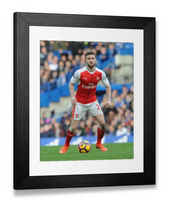 Framed Print : Shkodran Mustafi Focused Amidst Chelsea-Arsenal Rivalry, Premier League 2016-17 Framed Print : Shkodran Mustafi Focused Amidst Chelsea-Arsenal Rivalry, Premier League 2016-17