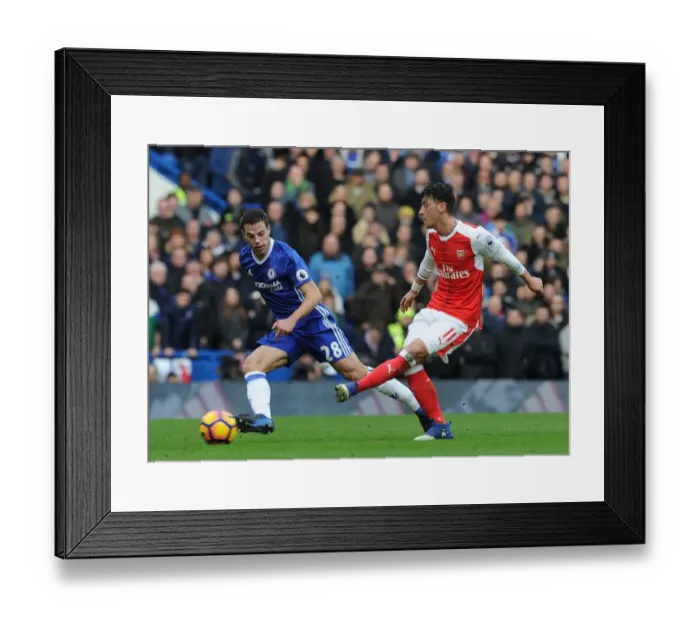 Framed Print : Mesut Ozil vs Cesar Azpilicueta: A Football Rivalry at Stamford Bridge - Premier League 2016-17