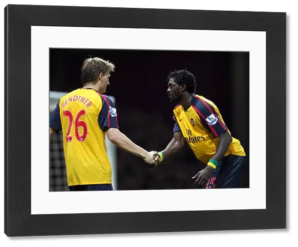 Nicklas Bendtner and Emmanuel Adebayor (Arsenal)