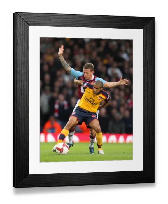 Framed Print : Gael Clichy (Arsenal) Craig Bellamey (West Ham)