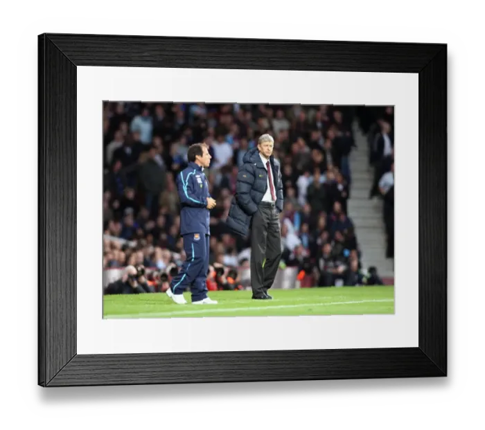 Framed Print : Arsene Wenger the Arsenal Manager with Gianfranco Zola Framed Print : Arsene Wenger the Arsenal Manager with Gianfranco Zola