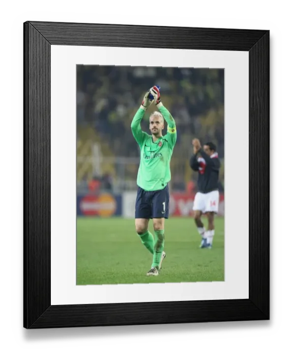 Framed Print : Manuel Almunia Celebrates Historic Arsenal Victory: 5-2 Over Fenerbahce in Champions League Framed Print : Manuel Almunia Celebrates Historic Arsenal Victory: 5-2 Over Fenerbahce in Champions League