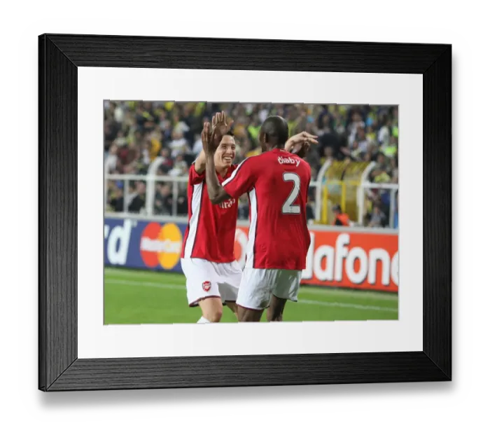 Framed Print : Abou Diaby celebrates scoring Arsenals 3rd goal with Samir Nasri Framed Print : Abou Diaby celebrates scoring Arsenals 3rd goal with Samir Nasri
