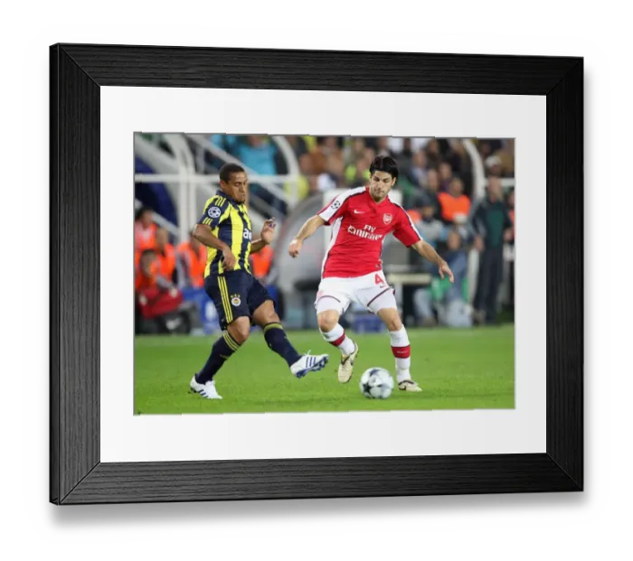 Framed Print : Cesc Fabregas (Arsenal) Roberto Carlos (Fenerbahce)