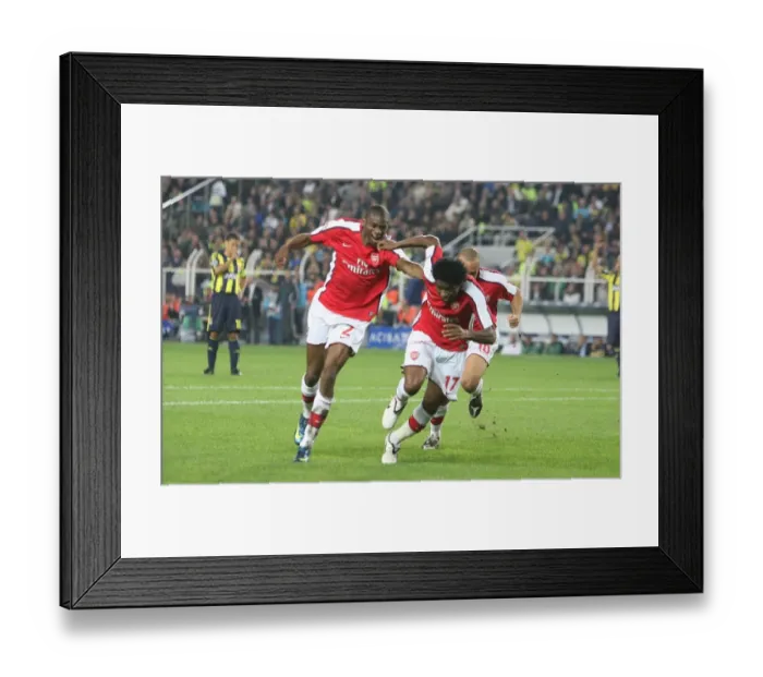 Framed Print : Alex Song and Abou Diaby: Unstoppable Duo - Arsenal's 4-Goal Blitz in UEFA Champions League against Fenerbahce