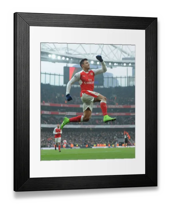 Framed Print : Alexis Sanchez Scores Second Goal: Arsenal vs Hull City, Premier League 2016-17