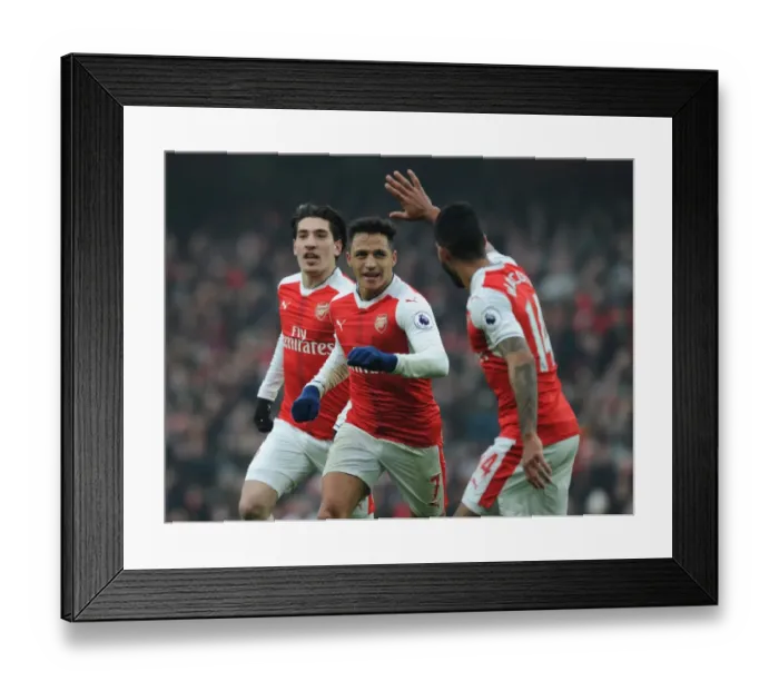 Framed Print : Alexis Sanchez and Theo Walcott: United in Victory - Arsenal's First Goal vs Hull City (2016-17) Framed Print : Alexis Sanchez and Theo Walcott: United in Victory - Arsenal's First Goal vs Hull City (2016-17)
