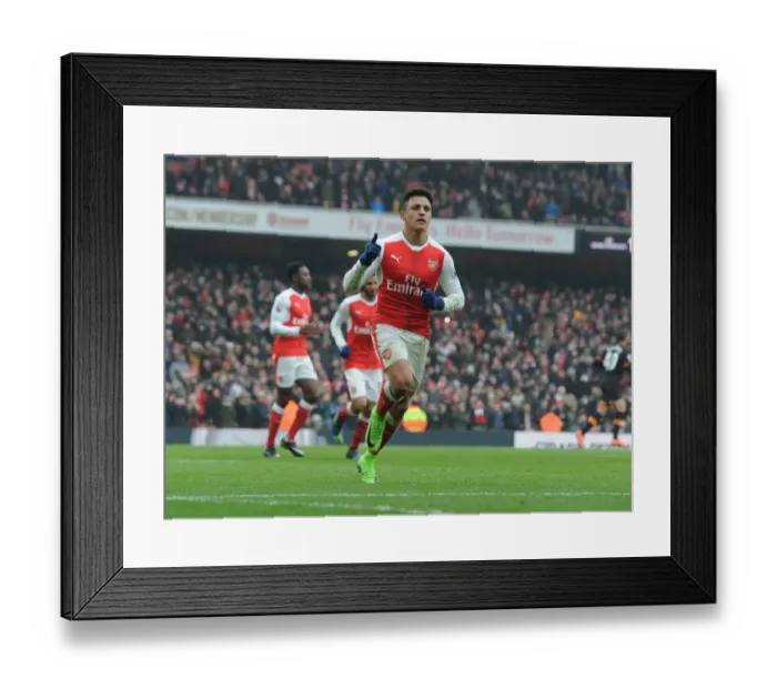 Framed Print : Alexis Sanchez Scores Second Goal: Arsenal vs. Hull City, Premier League 2016-17
