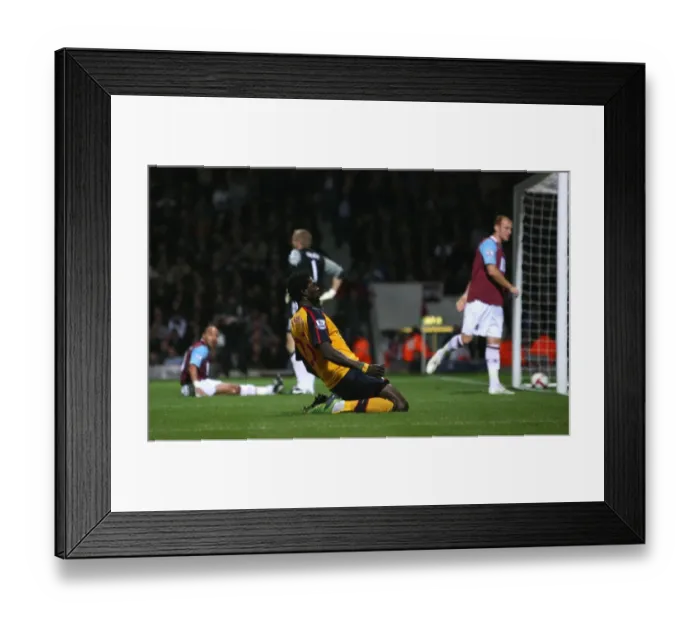 Framed Print : Emmanuel Adebayor celebrates the 1st Arsenal goal Framed Print : Emmanuel Adebayor celebrates the 1st Arsenal goal