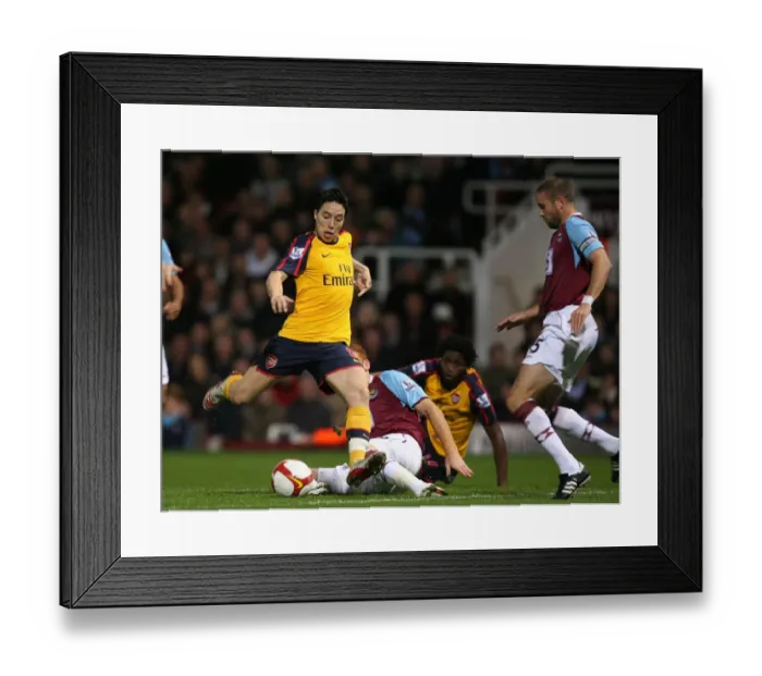 Framed Print : Samir Nasri (Arsenal) Matthew Upson (West Ham)