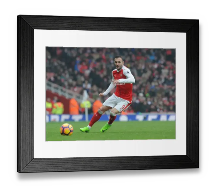 Framed Print : Arsenal's Lucas Perez in Action against Hull City in the Premier League (2016-17)