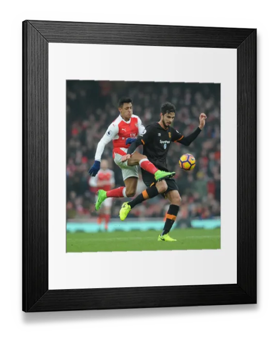 Framed Print : Sanchez vs Ranocchia: A Premier League Showdown at the Emirates