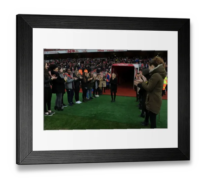 Framed Print : Arsenal Honors Retired Legend Kelly Smith at Half-Time vs Hull City